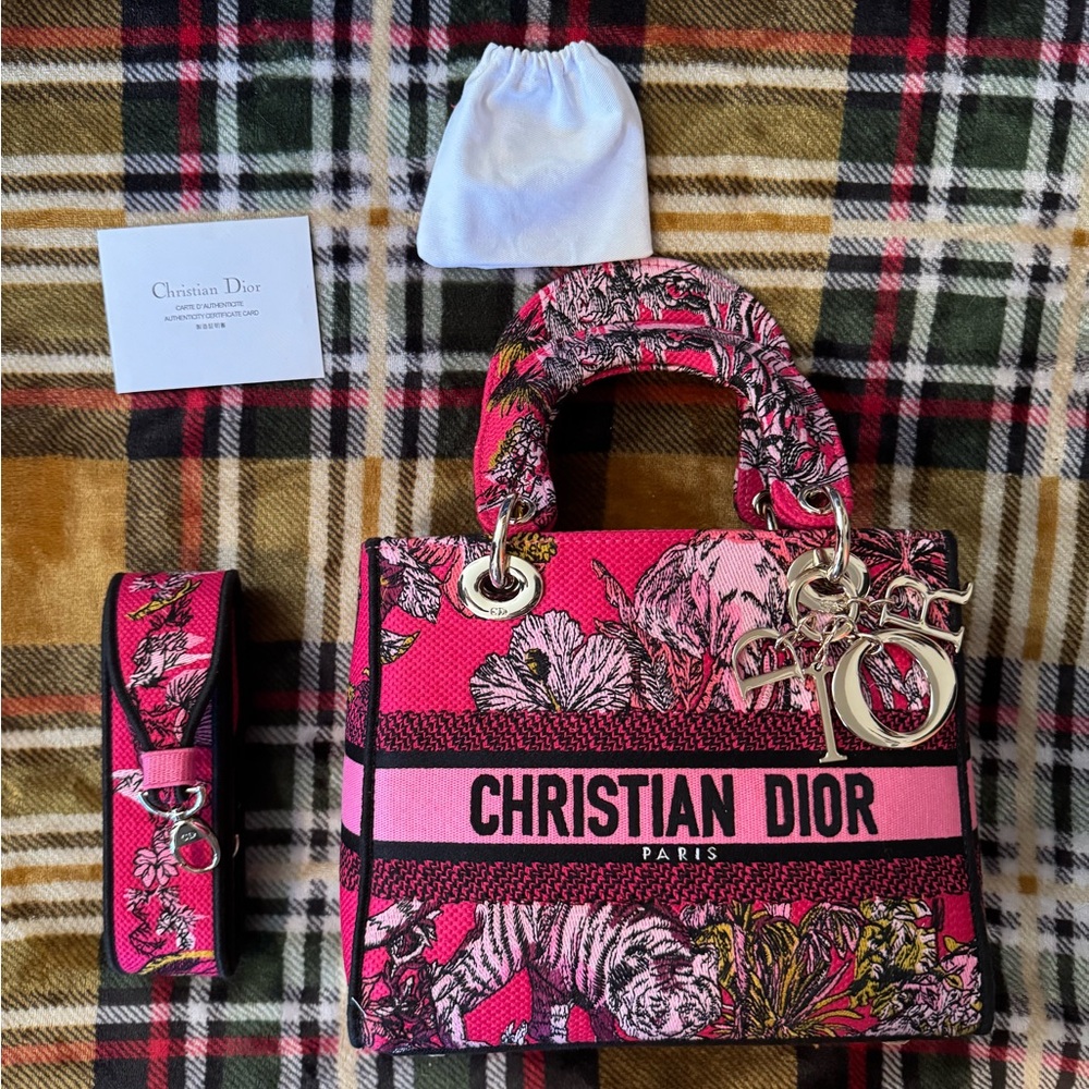 Christian Dior Pink Floral Handbag